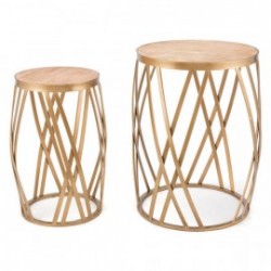 Criss Cross Set Of 2 Tables Gold
